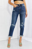 Vervet by Flying Monkey Full Size Distressed Cropped Jeans with Pockets- ONLINE ONLY 2-10 DAY SHIPPING