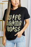 mineB Full Size Leopard Lightning Graphic Tee in Black- ONLINE ONLY 2-10 DAY SHIPPING