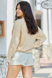 GeeGee All The Time Full Size Cold Shoulder Cable Knit Sweater - ONLINE ONLY 2-10 DAY SHIPPING