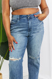 Judy Blue Becka Full Size Mid Rise Straight Jeans- ONLINE ONLY- 2-7 DAY SHIPPING