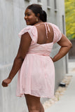 White Birch Full Size Short Sleeve Lace Woven Mini Dress - ONLINE ONLY 2-7 DAY SHIPPING