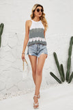 Color Block Round Neck Sleeveless Tunic Knit Top- ONLINE ONLY 2-10 DAY SHIPPING