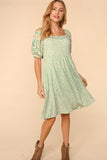 Haptics Full Size Floral Lantern Sleeve Dress with Pockets - ONLINE ONLY 2-10 DAY SHIPPING
