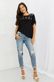 Culture Code Ready To Go Full Size Lace Embroidered Top in Black - ONLINE ONLY 2-10 DAY SHIPPING