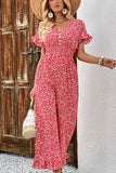 Printed Tie Back Ruffled Jumpsuit- ONLINE ONLY 2-10 DAY SHIPPING