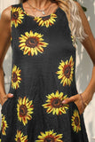 Printed Round Neck Sleeveless Dress with Pockets - ONLINE ONLY 2-7 DAY SHIP