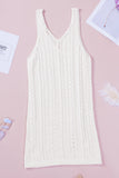 Openwork Sleeveless V-Neck Knit Dress- ONLINE ONLY 2-10 DAY SHIPPING