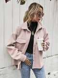 Dropped Shoulder Shacket with Pockets