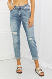 Judy Blue Maika Full Size Paisley Patterned Boyfriend Jeans- ONLINE ONLY- 2-7 DAY SHIPPING