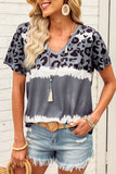 Leopard V-Neck Tee Shirt- ONLINE ONLY 2-10 DAY SHIPPING