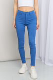 YMI Jeanswear Kate Hyper-Stretch Full Size Mid-Rise Skinny Jeans in Electric Blue- ONLINE ONLY 2-10 DAY SHIPPING