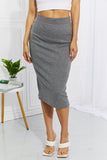 Zenana Full Size Effortless Class Ribbed Midi Skirt - ONLINE ONLY 2-10 DAY SHIPPING