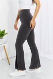 Zenana Full Size First Class High Rise Slit Flare Pants - ONLINE ONLY 2-10 DAY SHIPPING