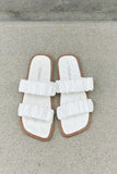 Weeboo Double Strap Scrunch Sandal in White - ONLINE ONLY 2-10 DAY SHIPPING