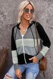 Zip-Up Raglan Sleeve Openwork Hooded Cardigan- ONLINE ONLY 2-10 DAY SHIPPING