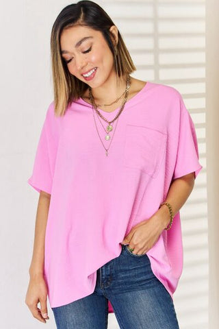 Zenana Texture Short Sleeve T-Shirt - ONLINE ONLY