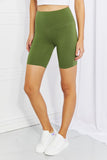 Zenana Fearless Full Size Brushed Biker Shorts in Olive- ONLINE ONLY 2-10 DAY SHIPPING