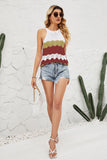 Color Block Round Neck Sleeveless Tunic Knit Top- ONLINE ONLY 2-10 DAY SHIPPING