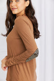 Acting Pro Full Size Elbow Patch Round Neck Top- ONLINE ONLY 2-10 DAY SHIPPING