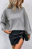 Pearl Dropped Shoulder Ribbed Trim Sweater- ONLINE ONLY 2-10 DAY SHIPPING