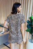 Zenana Full Size Leopard V-Neck Top and Drawstring Shorts Lounge Set- ONLINE ONLY 2-10 DAY SHIPPING