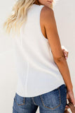 Waffle Knit Round Neck Tank - ONLINE ONLY