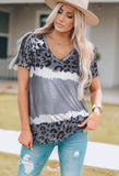 Leopard V-Neck Tee Shirt- ONLINE ONLY 2-10 DAY SHIPPING