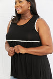 Celeste Next To You Full Size Lace Detail Sleeveless Top in Black- ONLINE ONLY- 2-7 DAY SHIPPING