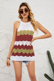 Color Block Round Neck Sleeveless Tunic Knit Top- ONLINE ONLY 2-10 DAY SHIPPING