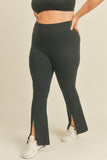 Kimberly C Full Size Slit Flare Leg Pants in Black- ONLINE ONLY 2-10 DAY SHIPPING