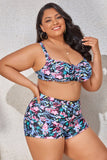 Plus Size Drawstring Detail Two-Piece Swimsuit- ONLINE ONLY 2-10 DAY SHIPPING