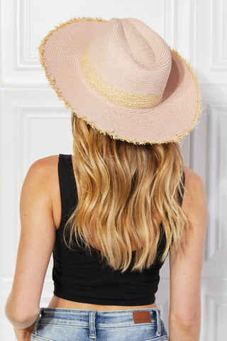 Justin Taylor Poolside Baby Straw Fedora Hat in Pale Blush - ONLINE ONLY 2-10 DAY SHIPPING