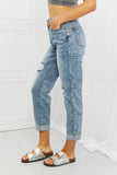 Judy Blue Maika Full Size Paisley Patterned Boyfriend Jeans- ONLINE ONLY- 2-7 DAY SHIPPING