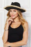 Justin Taylor Poolside Baby Straw Fedora Hat in Black - ONLINE ONLY 2-10 DAY SHIPPING