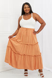 Zenana Summer Days Full Size Ruffled Maxi Skirt in Butter Orange - ONLINE ONLY 2-7 DAY SHIP