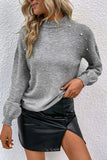 Pearl Dropped Shoulder Ribbed Trim Sweater- ONLINE ONLY 2-10 DAY SHIPPING