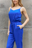 ODDI Full Size Textured Woven Jumpsuit in Royal Blue- ONLINE ONLY 2-10 DAY SHIPPING