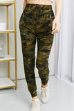 Leggings Depot Full Size Camouflage Drawstring Waist Zipper Detail Joggers - ONLINE ONLY 2-10 DAY SHIPPING