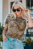 Women Leopard Short Flounce Sleeve Tee- ONLINE ONLY 2-10 DAY SHIPPING