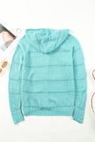 Zip-Up Raglan Sleeve Openwork Hooded Cardigan- ONLINE ONLY 2-10 DAY SHIPPING