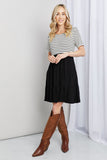 Heimish Full Size Two-Tone Short Sleeve Spliced Dress- ONLINE ONLY 2-10 DAY SHIPPING