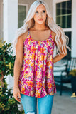 Floral Scoop Neck Ruffle Hem Cami- ONLINE ONLY 2-10 DAY SHIPPING