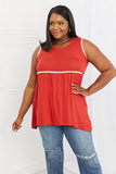 Celeste Next To You Full Size Lace Detail Sleeveless Top in Rust- ONLINE ONLY- 2-7 DAY SHIPPING