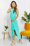 Zenana Full Size Making Music Brushed Sleeveless Dress in Mint - ONLINE ONLY 2-10 DAY SHIPPING