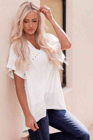 Flutter Sleeve High-Low Top - ONLINE ONLY