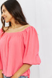 Culture Code Made For Me Full Size Long Puff Sleeve Top- ONLINE ONLY 2-10 DAY SHIPPING
