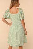 Haptics Full Size Floral Lantern Sleeve Dress with Pockets - ONLINE ONLY 2-10 DAY SHIPPING