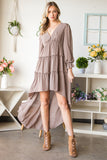 Frill Trill Flounce Sleeve High-Low Dress- ONLINE ONLY 2-10 DAY SHIPPING