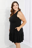 Zenana Head Over Heels Full Size Sleeveless Ruffle Hem Dress- ONLINE ONLY 2-7 DAY SHIPPING