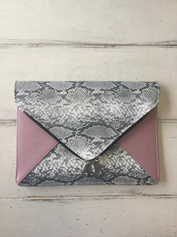 Snake and Blush Pink Clutch